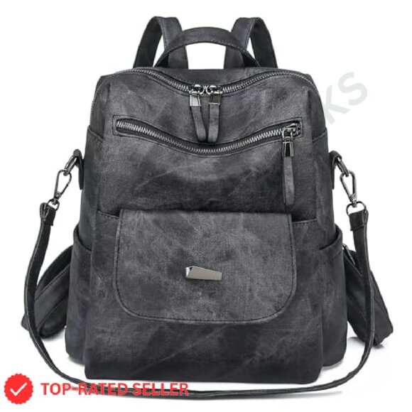 PU Leather Backpack Purse Multipurpose Design Handbag Travel Daypack - Picture 2 of 7